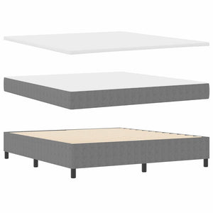 vidaXL Box Spring Bed Light Grey and White 180 x 200 cm Corduroy