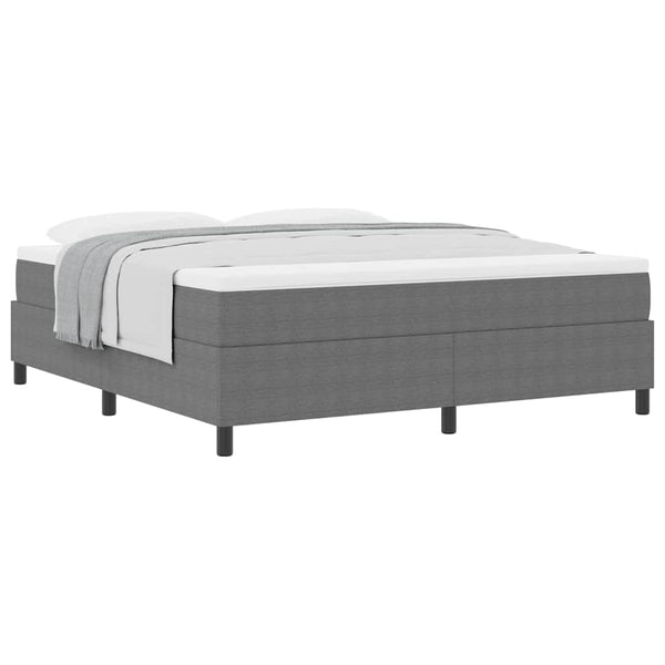 vidaXL Box Spring Bed Light Grey and White 180 x 200 cm Corduroy