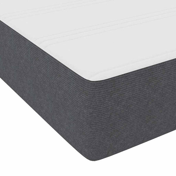 vidaXL Box Spring Bed Dark Gray and White 180 x 200 cm Corduroy