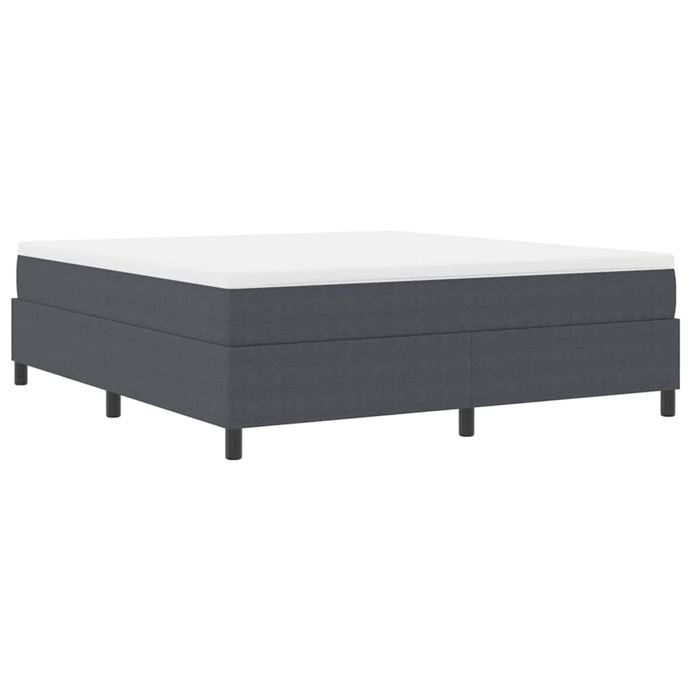 vidaXL Box Spring Bed Dark Gray and White 180 x 200 cm Corduroy