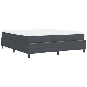 vidaXL Box Spring Bed Dark Gray and White 180 x 200 cm Corduroy