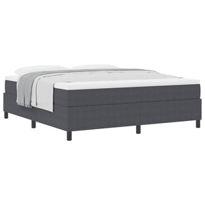 vidaXL Box Spring Bed Dark Gray and White 180 x 200 cm Corduroy