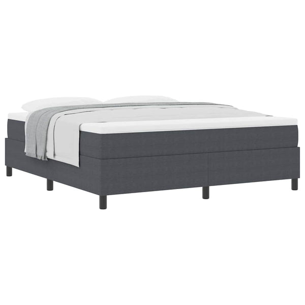 vidaXL Box Spring Bed Dark Gray and White 180 x 200 cm Corduroy
