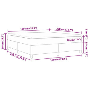 vidaXL Box Spring Bed Dark Gray and White 180 x 200 cm Corduroy