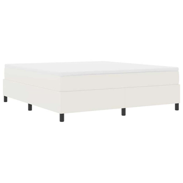 vidaXL Box Spring Bed Cream and White 180 x 200 cm Corduroy Fabric