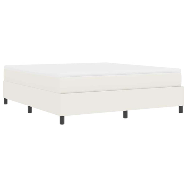 vidaXL Box Spring Bed Cream and White 180 x 200 cm Corduroy Fabric