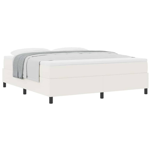 vidaXL Box Spring Bed Cream and White 180 x 200 cm Corduroy Fabric