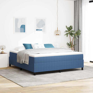 vidaXL Box Spring Bed Blue and White 180 x 200 cm Corduroy