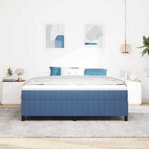 vidaXL Box Spring Bed Blue and White 180 x 200 cm Corduroy