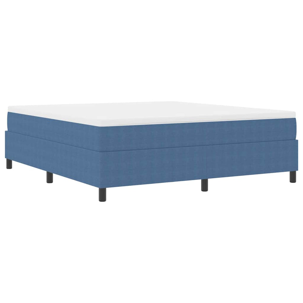 vidaXL Box Spring Bed Blue and White 180 x 200 cm Corduroy
