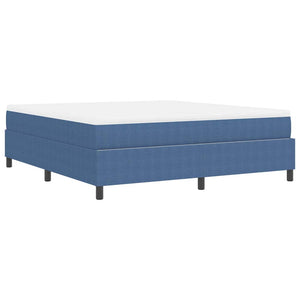 vidaXL Box Spring Bed Blue and White 180 x 200 cm Corduroy
