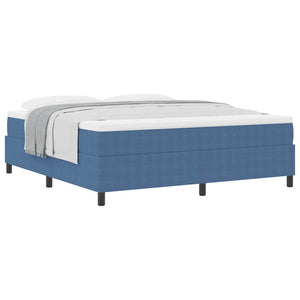 vidaXL Box Spring Bed Blue and White 180 x 200 cm Corduroy