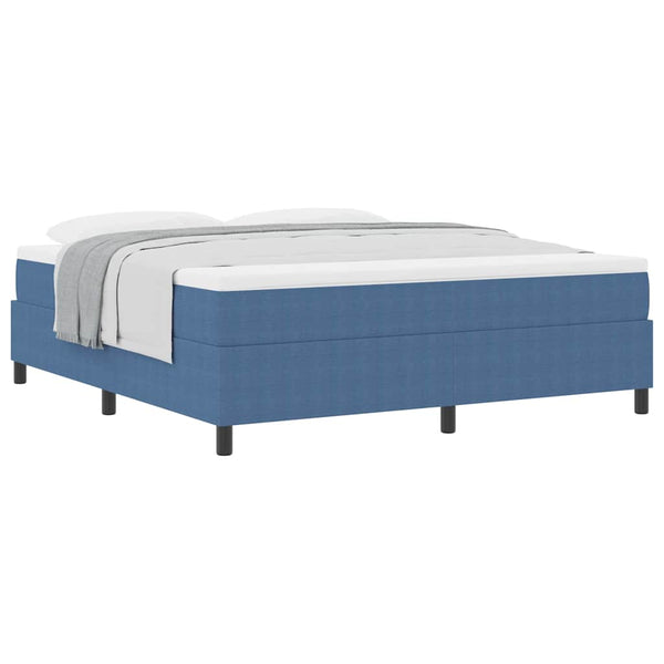 vidaXL Box Spring Bed Blue and White 180 x 200 cm Corduroy