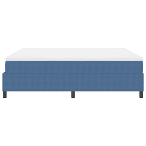 vidaXL Box Spring Bed Blue and White 180 x 200 cm Corduroy