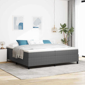 vidaXL Box Spring Bed Light Gray and White 200 x 200 cm Cord Fabric