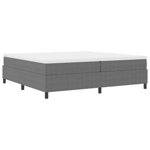 vidaXL Box Spring Bed Light Gray and White 200 x 200 cm Cord Fabric