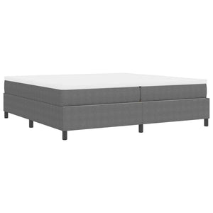 vidaXL Box Spring Bed Light Gray and White 200 x 200 cm Cord Fabric