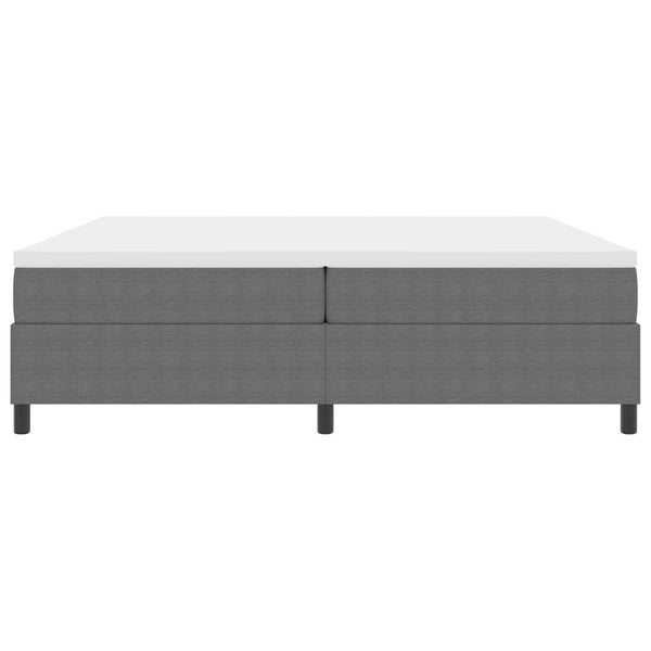 vidaXL Box Spring Bed Light Gray and White 200 x 200 cm Cord Fabric