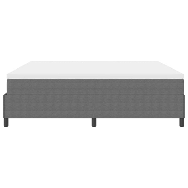 vidaXL Box Spring Bed Light Gray and White 200 x 200 cm Cord Fabric