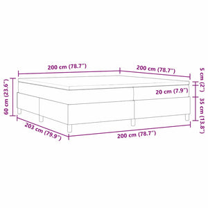 vidaXL Box Spring Bed Light Gray and White 200 x 200 cm Cord Fabric