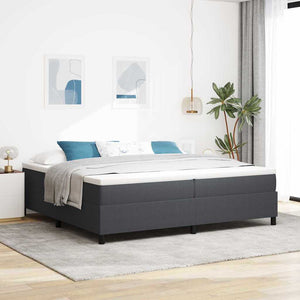 vidaXL Box Spring Bed Dark Gray and White 200 x 200 cm Corduroy