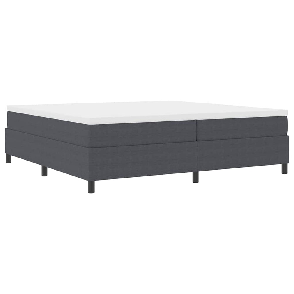 vidaXL Box Spring Bed Dark Gray and White 200 x 200 cm Corduroy