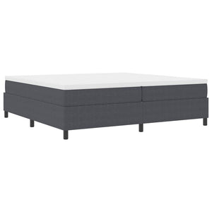 vidaXL Box Spring Bed Dark Gray and White 200 x 200 cm Corduroy