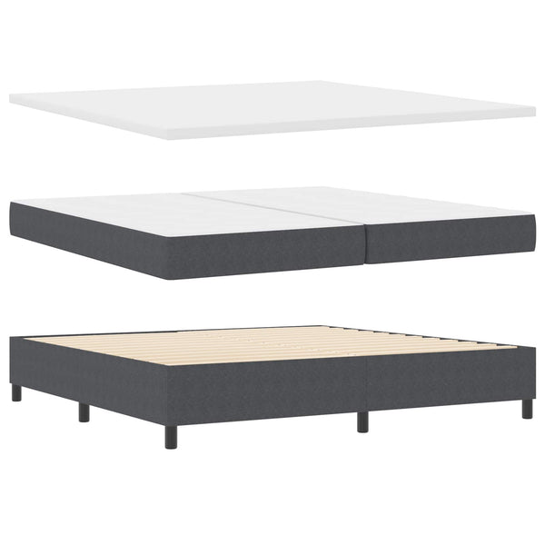 vidaXL Box Spring Bed Dark Gray and White 200 x 200 cm Corduroy