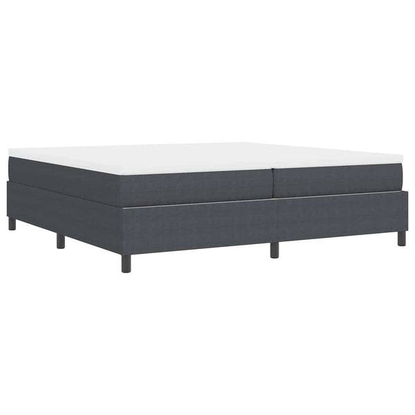 vidaXL Box Spring Bed Dark Gray and White 200 x 200 cm Corduroy