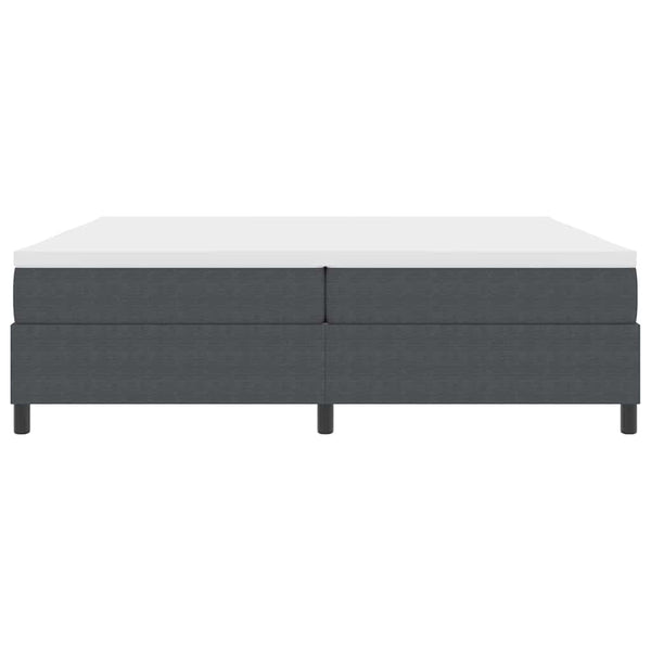 vidaXL Box Spring Bed Dark Gray and White 200 x 200 cm Corduroy