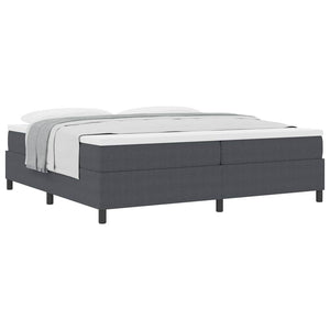 vidaXL Box Spring Bed Dark Gray and White 200 x 200 cm Corduroy
