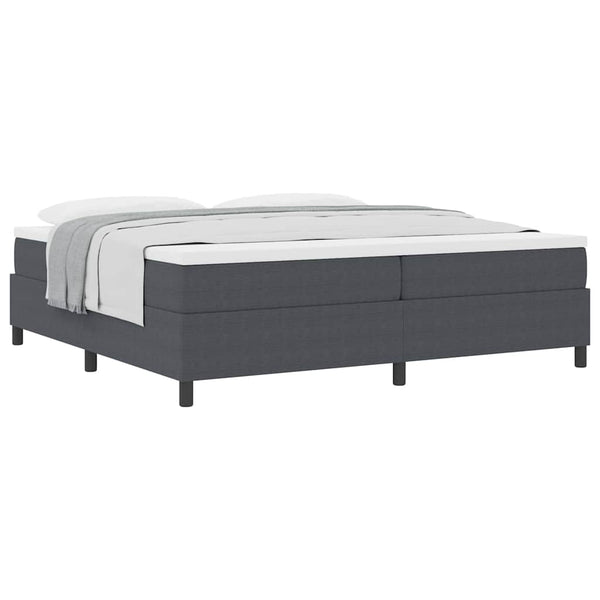 vidaXL Box Spring Bed Dark Gray and White 200 x 200 cm Corduroy
