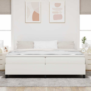 vidaXL Box Spring Bed Cream and White 200 x 200 cm Corduroy