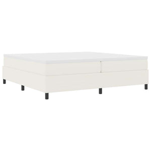 vidaXL Box Spring Bed Cream and White 200 x 200 cm Corduroy