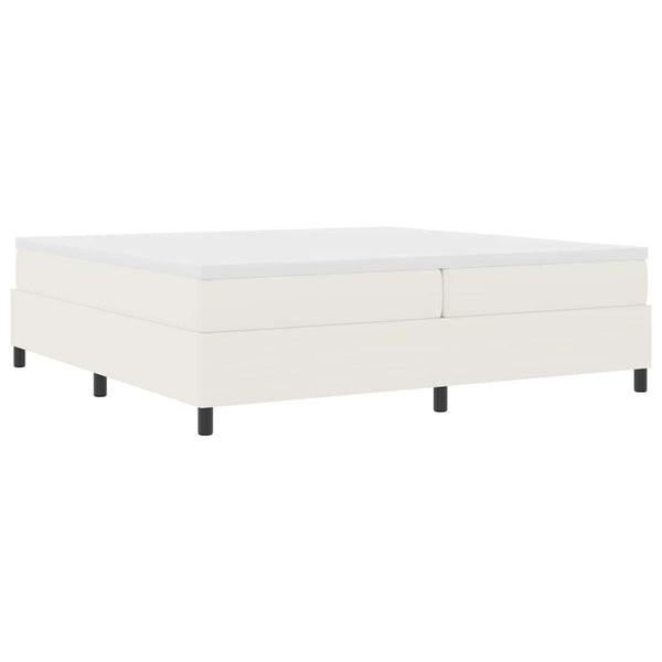 vidaXL Box Spring Bed Cream and White 200 x 200 cm Corduroy