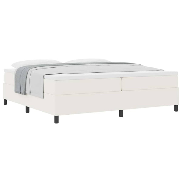 vidaXL Box Spring Bed Cream and White 200 x 200 cm Corduroy