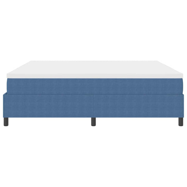 vidaXL Box Spring Bed Blue and White 200 x 200 cm Corduroy
