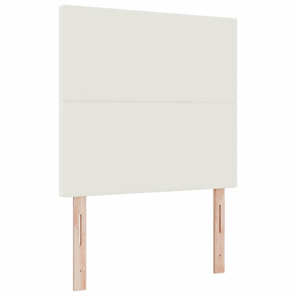 vidaXL Box Spring Bed with Headboard Cream and White 80 x 200 cm Cord Fabric