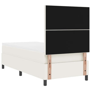 vidaXL Box Spring Bed with Headboard Cream and White 80 x 200 cm Cord Fabric