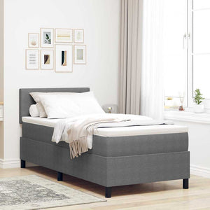 vidaXL LED Box Spring Bed Light Gray and White 80 x 200 cm Corduroy