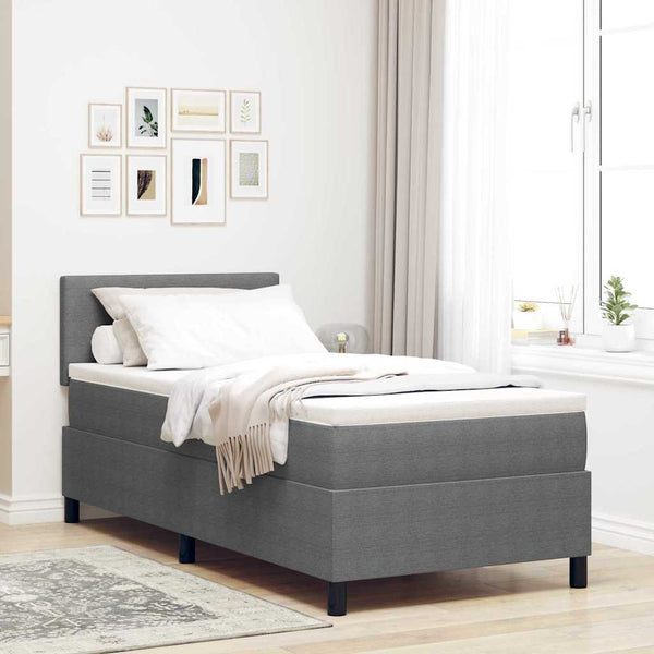 vidaXL LED Box Spring Bed Light Gray and White 80 x 200 cm Corduroy