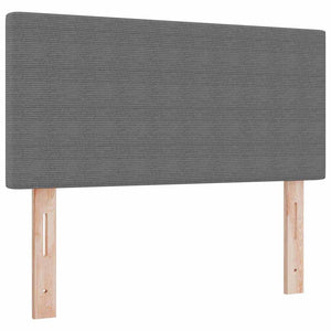 vidaXL LED Box Spring Bed Light Gray and White 80 x 200 cm Corduroy