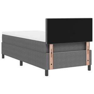 vidaXL LED Box Spring Bed Light Gray and White 80 x 200 cm Corduroy