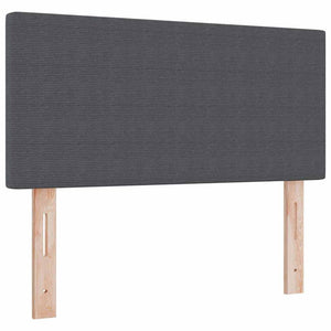 vidaXL LED Box Spring Bed Dark Grey and White 80 x 200 cm Corduroy