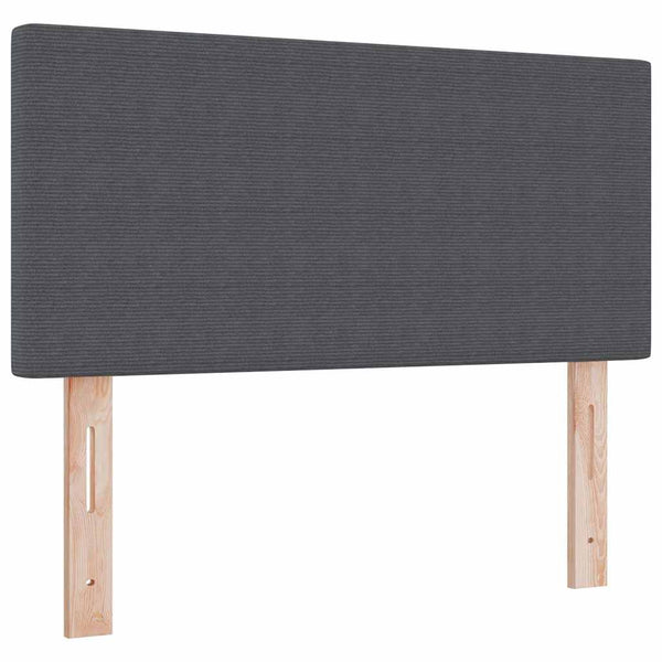 vidaXL LED Box Spring Bed Dark Grey and White 80 x 200 cm Corduroy