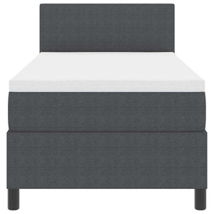 vidaXL LED Box Spring Bed Dark Grey and White 80 x 200 cm Corduroy