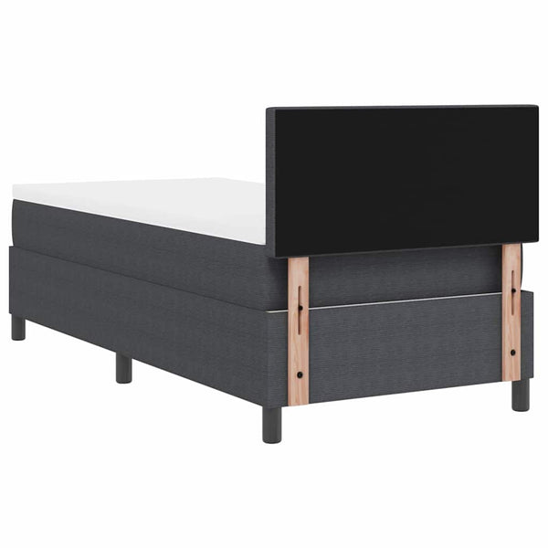 vidaXL LED Box Spring Bed Dark Grey and White 90 x 200 cm Cord Fabric