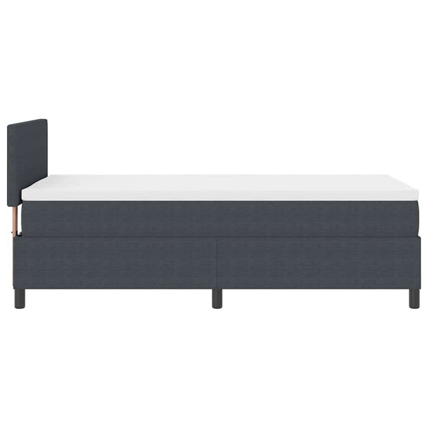 vidaXL LED Box Spring Bed Dark Grey and White 90 x 200 cm Cord Fabric