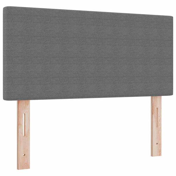 vidaXL LED Box Spring Bed Light Grey and White 100 x 200 cm Corduroy