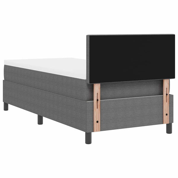 vidaXL LED Box Spring Bed Light Grey and White 100 x 200 cm Corduroy